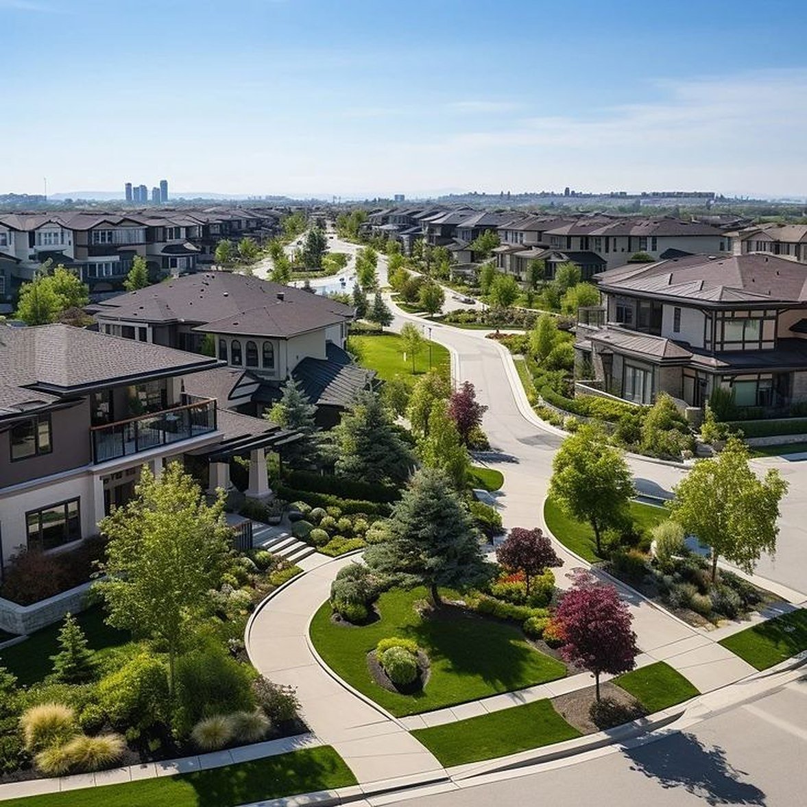 Aerial view of a Houston development